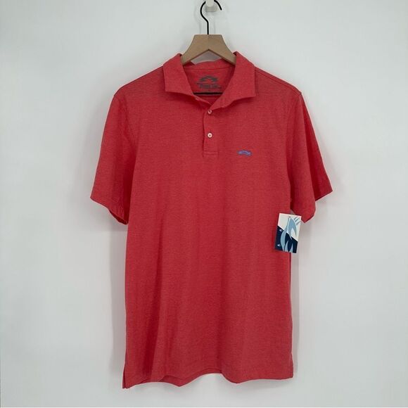 Rising Tide Performance Polycotton Polo Shirt in Nantucket Red Men's Medium NEW - Picture 1 of 4